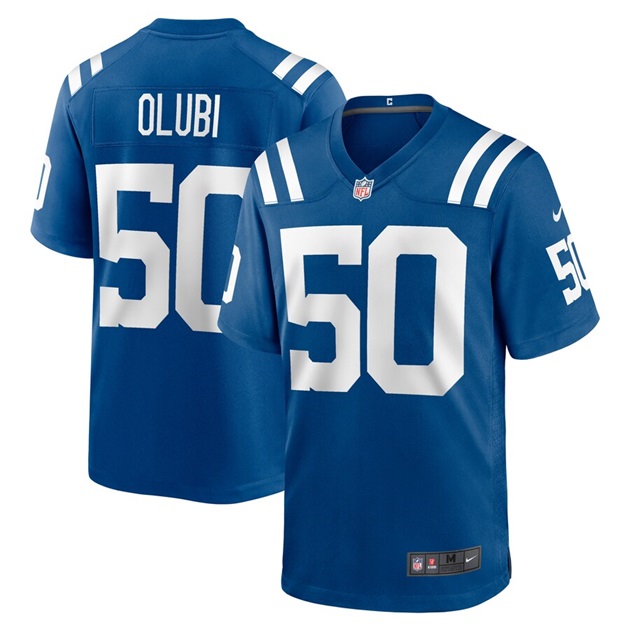 mens nike segun olubi royal indianapolis colts game player jersey